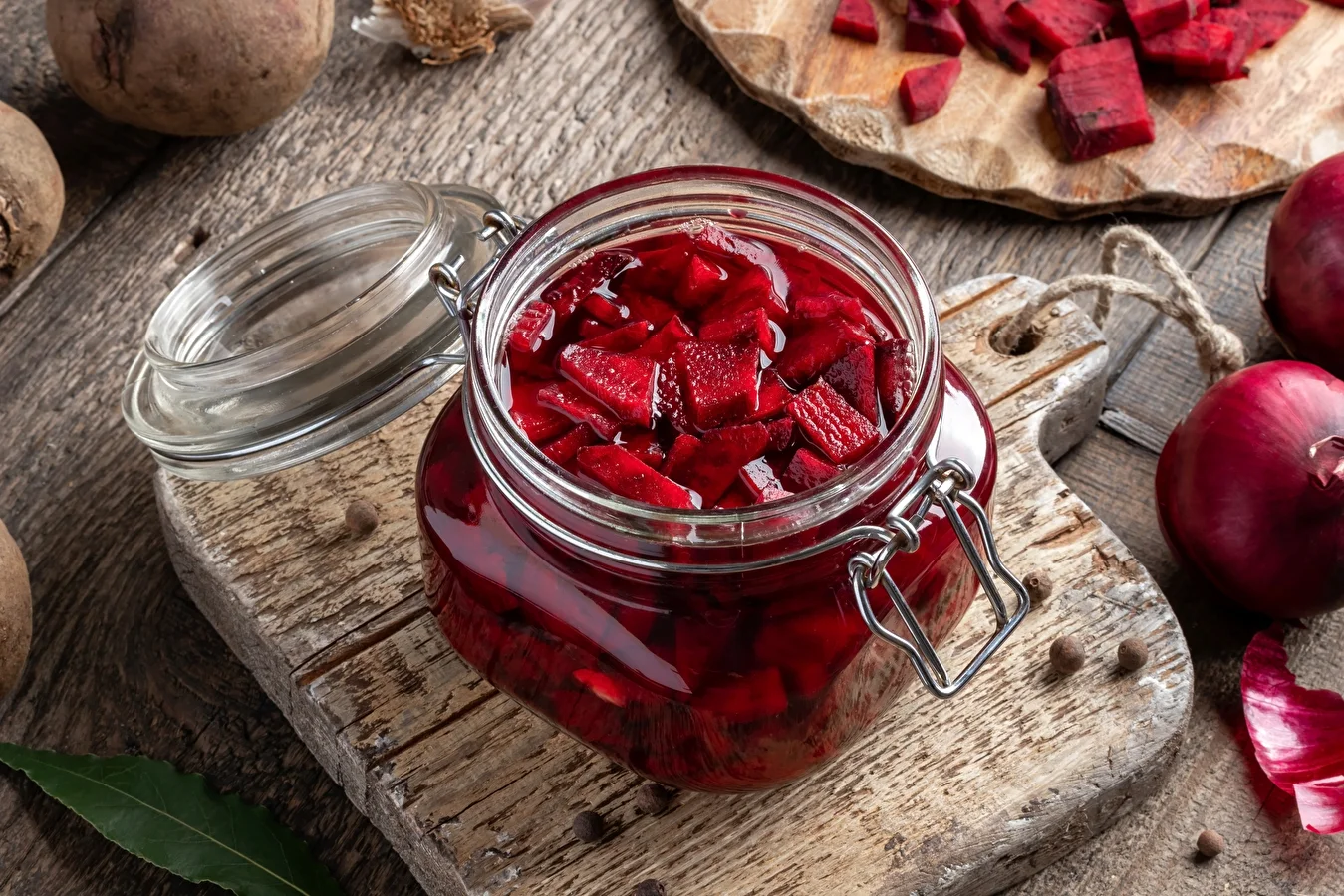 Homemade fermented beets