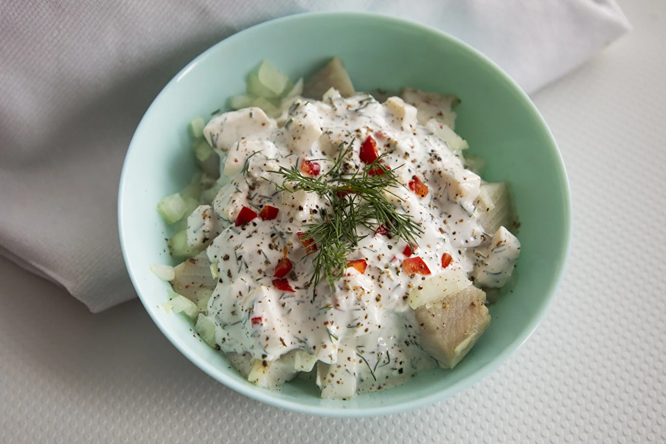 Herring in yogurt with mayonnaise