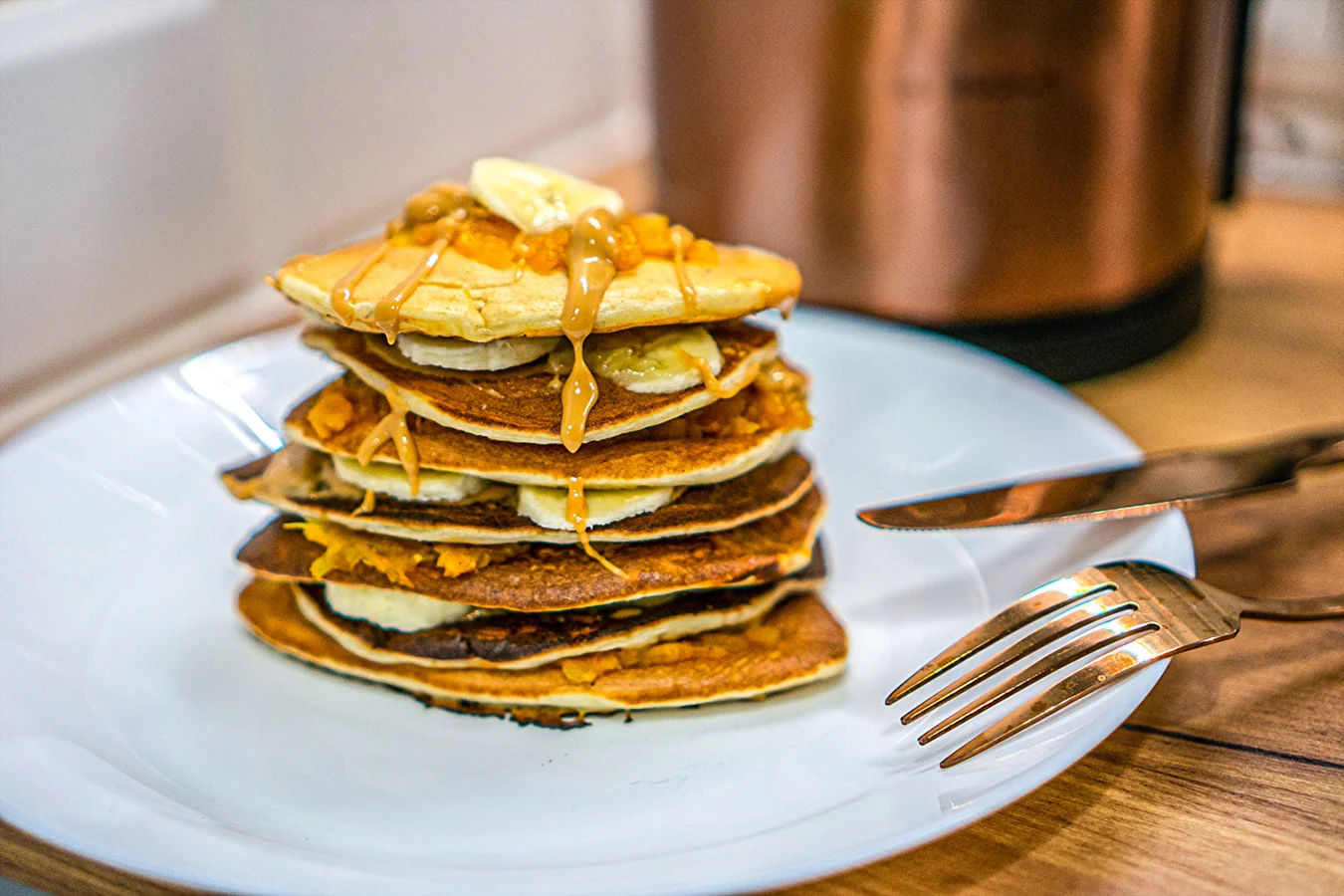 Fat-free yeasted pancakes