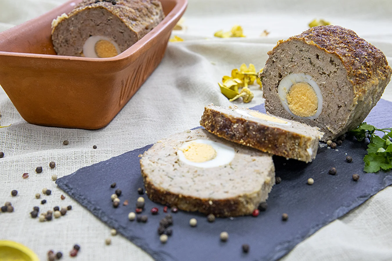 Roman-style meatloaf with egg