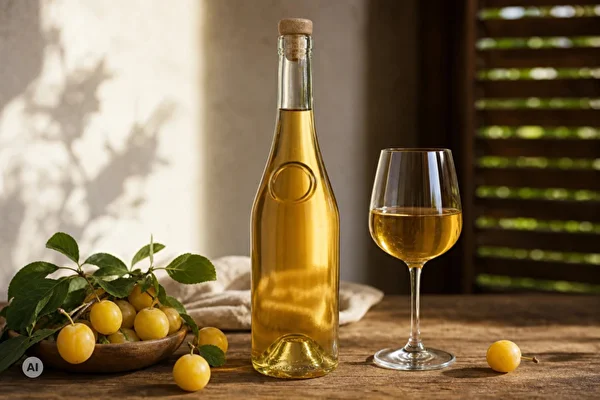 Sweet Homemade Mirabelle or Cherry Plum Wine