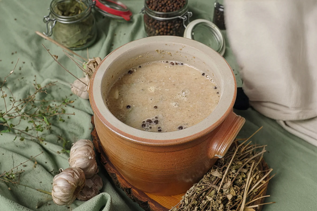 Homemade sour rye starter for Żurek