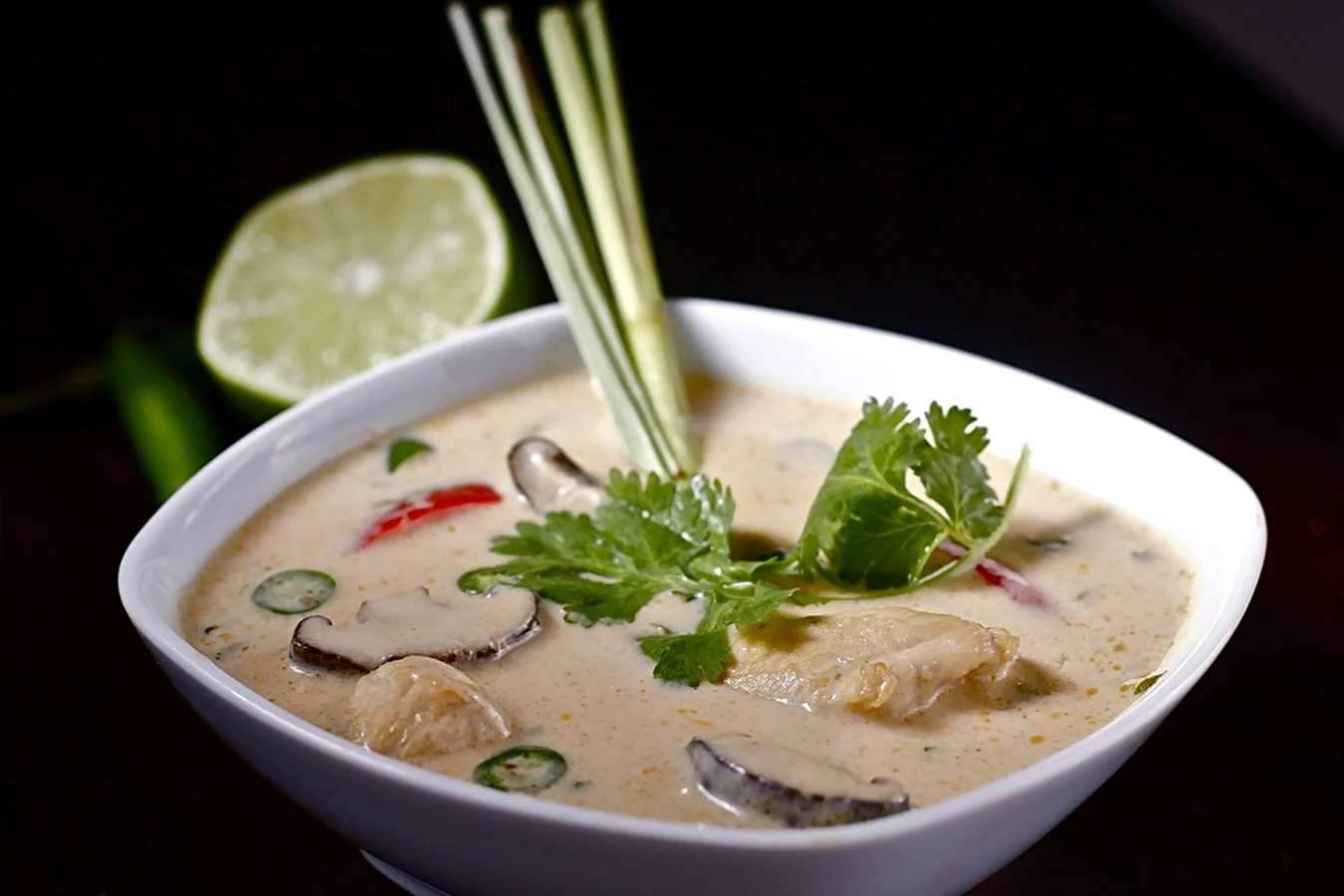 Warming, gluten-free Thai soup with chicken