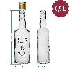 0.5 L bottle with a screw cap, ‘Likier domowy’ print - 4 pcs - 9 ['bottle for homemade liqueur', ' bottle for liqueur', ' bottle for infusion liqueur', ' bottles with stopper', ' 500 mL glass bottle', ' 0.5 L bottle', ' bottles with print', ' coffee liqueur', ' orange liqueur']