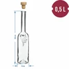 0,5 L glass bottle Dolcetto with T-cork , white - 6 ['alcohol bottle', ' decorated alcohol bottles', ' glass alcohol bottle', ' moonshine bottles for wedding party', ' liqueur bottle', ' decorated liqueur bottles']