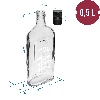 0.5 L hip flask bottle with screw cap and "Nalewka Jackpot" print - 12 pcs - 9 ['bottle', ' bottles', ' bottles with print', ' bottle for infusion liqueur', ' bottle for moonshine', ' alcohol bottle', ' bottle with print', ' glass bottle with print and stopper', ' 500 mL bottles with cork', ' set of corked bottles', ' for wedding reception', ' bottle for homemade liquor', ' bottle for a gift', ' hip flask bottle', ' set of 12 bottles', ' bottle with one-armed bandit print']