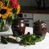 1,4l Stoneware / barrel crock pot with lid - 2 ['barrel for cabbage', ' pickling barrel', ' pickling barrel', ' silage', ' cabbage', ' cucumber', ' barrel with lid']