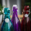 1 L glass bottle with air-tight closure - in various colours - 6 ['pink bottle', ' Barbie bottle', ' Hulk bottle', ' Frozen bottle', ' water bottle', ' lemonade bottle', ' flower watering bottle', ' decorative bottle', ' airtight closure bottle']