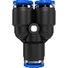 10 mm plug connector, type Y - 1 pc. - 4 ['distiller accessories', ' modular distiller', ' tubing connector', ' Y connector']