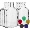 100 ml Hip flask glass bottle with screw cap , 8 pcs. - 2 ['bottles', ' tinctures', ' tincture bottles', ' tincture bottle with screw cap', ' bottle with screw cap', ' bottles with coloured screw caps', ' coloured screw caps', ' screw caps']