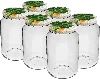 1000 ml twist-off jar with coloured Ø82/6 lid - 6 pcs  - 1 ['preserving jar', ' 1 l preserving jar', ' jar with screw cap', ' jar with coloured cap', ' kitchen jar', ' glass jar', ' small jar', ' compote jar', ' mushroom jar', ' jam jar', ' screw top jars']