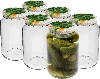 1000 ml twist-off jar with coloured Ø82/6 lid - 6 pcs - 2 ['preserving jar', ' 1 l preserving jar', ' jar with screw cap', ' jar with coloured cap', ' kitchen jar', ' glass jar', ' small jar', ' compote jar', ' mushroom jar', ' jam jar', ' screw top jars']