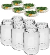 1000 ml twist-off jar with coloured Ø82/6 lid - 6 pcs - 3 ['preserving jar', ' 1 l preserving jar', ' jar with screw cap', ' jar with coloured cap', ' kitchen jar', ' glass jar', ' small jar', ' compote jar', ' mushroom jar', ' jam jar', ' screw top jars']