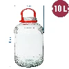 10l glass jar with plastic cap - 6 ['10 l', ' 10l', ' 10 liters', ' a 10 liter jar', ' a jar with a plastic lid']