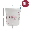 15 L fermentation container with a print, a tap, and a lid - 12 ['fermentation container', ' fermentation bucket', ' small fermentation bucket', ' fermentation container', ' fermentation container for wine', ' fermentation containers for wine', ' biowin fermentation bucket', ' browin fermentation bucket']