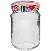 156 ml twist off glass jar with a coloured lid fi 53 - 6 pcs - 3 ['jars', ' small jars', ' jar', ' glass jar', ' glass jars', ' jar with lid', ' jars for preserves', ' canning jars', ' jars for spices', ' jam jar', ' jar for jam', ' honey jar', ' jar for honey']