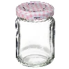 156 ml twist off glass jar with a coloured lid fi 53 - 6 pcs - 4 ['jars', ' small jars', ' jar', ' glass jar', ' glass jars', ' jar with lid', ' jars for preserves', ' canning jars', ' jars for spices', ' jam jar', ' jar for jam', ' honey jar', ' jar for honey']