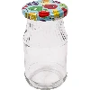 180ml twist off glass jar with coloured lid Ø53 - 8 pcs. - 3 ['jars', ' small jars', ' jar', ' glass jar', ' glass jars', ' jar with lid', ' jars for preserves', ' canning jars', ' jars for spices', ' jam jar', ' jar for jam', ' honey jar', ' jar for honey ']