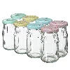 180ml twist off glass jar with coloured lid Ø53 - 8 pcs. - 2 ['jars', ' small jars', ' jar', ' glass jar', ' glass jars', ' jar with lid', ' jars for preserves', ' canning jars', ' jars for spices', ' jam jar', ' jar for jam', ' honey jar', ' jar for honey ']