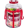 18l glass carboy with nylon straps and plastic cap for wine making, preserving ['large jar', ' jar large', ' large glass jar', ' canning jar', ' for pickling', ' for cucumbers', ' for cabbage', ' industrial jar']
