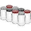 190 ml twist off glass jar with coloured lid Ø53 - 8 pcs.  - 1 ['jars', ' small jars', ' jar', ' glass jar', ' glass jars', ' jar with lid', ' jars for preserves', ' canning jars', ' jars for spices', ' jam jar', ' jar for jam', ' honey jar', ' jars TO 190 ml']