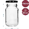 190 ml twist off glass jar with coloured lid Ø53 - 8 pcs. - 8 ['jars', ' small jars', ' jar', ' glass jar', ' glass jars', ' jar with lid', ' jars for preserves', ' canning jars', ' jars for spices', ' jam jar', ' jar for jam', ' honey jar', ' jars TO 190 ml']