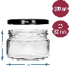 200 ml low jar with black Ø82/6 lid, 6 pcs - 5 ['low jar', ' glass jar', ' 200 mL jar', ' twist-off lid', ' jam jar', ' storage container', ' homemade preserves', ' herring jar', ' salad jar', ' dessert jar']