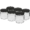 212 ml twist-off jar with black lids Ø 66 mm- 6 pcs  - 1 ['set of jars', ' pickling jars', ' jam jars', ' jam jar', ' jars with screw caps', ' jars fi 66', ' jars with screw caps 4 hooks', ' jars with black caps', ' for preserves', ' for dry products']