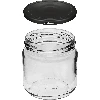 212 ml twist-off jar with black lids Ø 66 mm- 6 pcs - 3 ['set of jars', ' pickling jars', ' jam jars', ' jam jar', ' jars with screw caps', ' jars fi 66', ' jars with screw caps 4 hooks', ' jars with black caps', ' for preserves', ' for dry products']