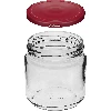 212 ml twist-off jar with burgundy lids Ø 66 mm - 6 pcs - 3 ['set of jars', ' pickling jars', ' jam jars', ' jam jar', ' jars with screw caps', ' jars fi 66', ' jars with screw caps 4 hooks', ' jars with burgundy caps', ' for preserves', ' for dry product', ' container for spices']