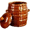 25 L Stoneware - barrel crock pot with water seal - 2 ['barrel for cabbage', ' pickling barrel', ' pickling barrel', ' silage', ' cabbage', ' cucumber', ' for cucumber', ' stoneware', ' stoneware with lid', ' barrel with lid']