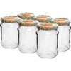 250 ml twist off "Quarter"" glass jar with coloured lid Ø66 - 6 pcs.  - 1 ['jars with screw caps', ' twist-off jars', ' jam jars', ' compote jars', ' preserves', ' salad jars', ' decorative screw caps']