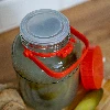 2l glass jar with plastic cap - 5 ['large jar', ' jar large', ' large glass jar', ' canning jar', ' for pickling', ' for cucumbers', ' doe cabbage', ' industrial jar', ' jar with tongs', ' jar tongs', ' cucumber tongs']