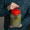 2l glass jar with plastic cap - 6 ['large jar', ' jar large', ' large glass jar', ' canning jar', ' for pickling', ' for cucumbers', ' doe cabbage', ' industrial jar', ' jar with tongs', ' jar tongs', ' cucumber tongs']