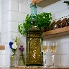 3,4l Tower glass bottle with tap - 2 ['alcohol bottle', ' decorated alcohol bottles', ' glass alcohol bottle', ' moonshine bottles for wedding party', ' liqueur bottle']