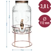 3.8 L jars with tap on a stand - 6 ['jar with tap', ' lemonade jar', ' punch jar', ' beverage jar', ' beverage dispenser', ' for parties', ' for serving drinks', ' glass jar with tap', ' jar on stand', ' jar with small tap']