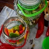 3 L glass jar with plastic cap - 8 ['large jar', ' jar large', ' large glass jar', ' canning jar', ' for pickling', ' for cucumbers', ' doe cabbage', ' industrial jar', ' jar with tongs', ' jar tongs', ' cucumber tongs']