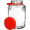 3 L glass jar with plastic cap  - 1 ['large jar', ' jar large', ' large glass jar', ' canning jar', ' for pickling', ' for cucumbers', ' doe cabbage', ' industrial jar', ' jar with tongs', ' jar tongs', ' cucumber tongs']