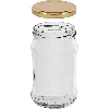 300 ml twist-off jar with golden Ø66 lid - 6 pcs - 3 ['preserving jars jam jars', ' jam jars', ' compote jars', ' wasted mushroom jars', ' vegetable salad jars', ' paste jars']