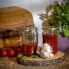 300 ml twist-off jar with golden Ø66 lid - 6 pcs - 10 ['preserving jars jam jars', ' jam jars', ' compote jars', ' wasted mushroom jars', ' vegetable salad jars', ' paste jars']