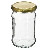 300 ml twist-off jar with golden Ø66 lid - 6 pcs - 2 ['preserving jars jam jars', ' jam jars', ' compote jars', ' wasted mushroom jars', ' vegetable salad jars', ' paste jars']