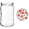 300ml twist off jar with coloured lid Ø66 - 6 pcs. - 10 ['preserving jars', ' 300 ml jars', ' set of jars', ' jars with colourful caps', ' colourful caps', ' for compotes', ' for jams']