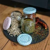 30ml twist off  glass jar with coloured lid , Ø43 - 10 pcs. - 6 ['jars', ' small jars', ' jar', ' glass jar', ' glass jars', ' jar with lid', ' jars for preserves', ' canning jars', ' jars for spices', ' jam jar', ' jar for jam', ' honey jar', ' jar for honey']