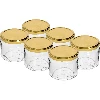 330 ml jar with golden Ø82/6 lid, 6 pcs  - 1 ['low jar', ' glass jar', ' 330 ml jar', ' twist-off lid', ' jam jar', ' storage container', ' homemade preserves', ' herring jar', ' salad jar', ' dessert jar']