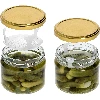 330 ml jar with golden Ø82/6 lid, 6 pcs - 6 ['low jar', ' glass jar', ' 330 ml jar', ' twist-off lid', ' jam jar', ' storage container', ' homemade preserves', ' herring jar', ' salad jar', ' dessert jar']