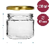 330 ml jar with golden Ø82/6 lid, 6 pcs - 7 ['low jar', ' glass jar', ' 330 ml jar', ' twist-off lid', ' jam jar', ' storage container', ' homemade preserves', ' herring jar', ' salad jar', ' dessert jar']