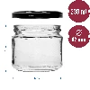 330 ml low jar with black Ø82/6 lid, 6 pcs - 7 ['low jar', ' glass jar', ' 330 ml jar', ' twist-off lid', ' jam jar', ' storage container', ' homemade preserves', ' herring jar', ' salad jar', ' dessert jar']