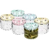 330 ml low jar with vichy check pattern Ø82/6 lid, 6 pcs - 3 ['low jar', ' glass jar', ' 330 ml jar', ' twist-off lid', ' jam jar', ' storage container', ' homemade preserves', ' herring jar', ' salad jar', ' dessert jar']