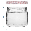 330 ml low jar with vichy check pattern Ø82/6 lid, 6 pcs - 7 ['low jar', ' glass jar', ' 330 ml jar', ' twist-off lid', ' jam jar', ' storage container', ' homemade preserves', ' herring jar', ' salad jar', ' dessert jar']