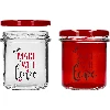 346 mL twist-off jar with a “Made With Love” print – maroon lid Ø82/6, 3 pcs - shrinkwrap pack - 4 ['printed jar', ' preserving jars', ' decorative jars', ' jar with inscription', ' decorative jar', ' jam jars', ' glass jar with screw cap', ' preserving jar with screw cap', ' TO jar', ' twist-off jar']